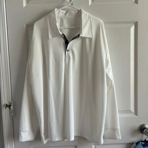 White Long Sleeve Polo Shirt. Never worn!